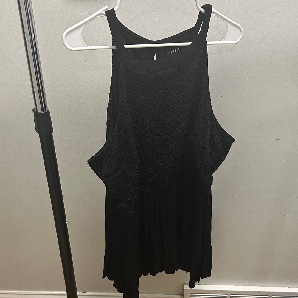 Torrid Elegant Black Lace Tank Top